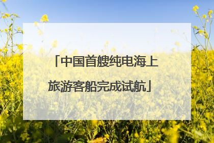 中国首艘纯电海上旅游客船完成试航